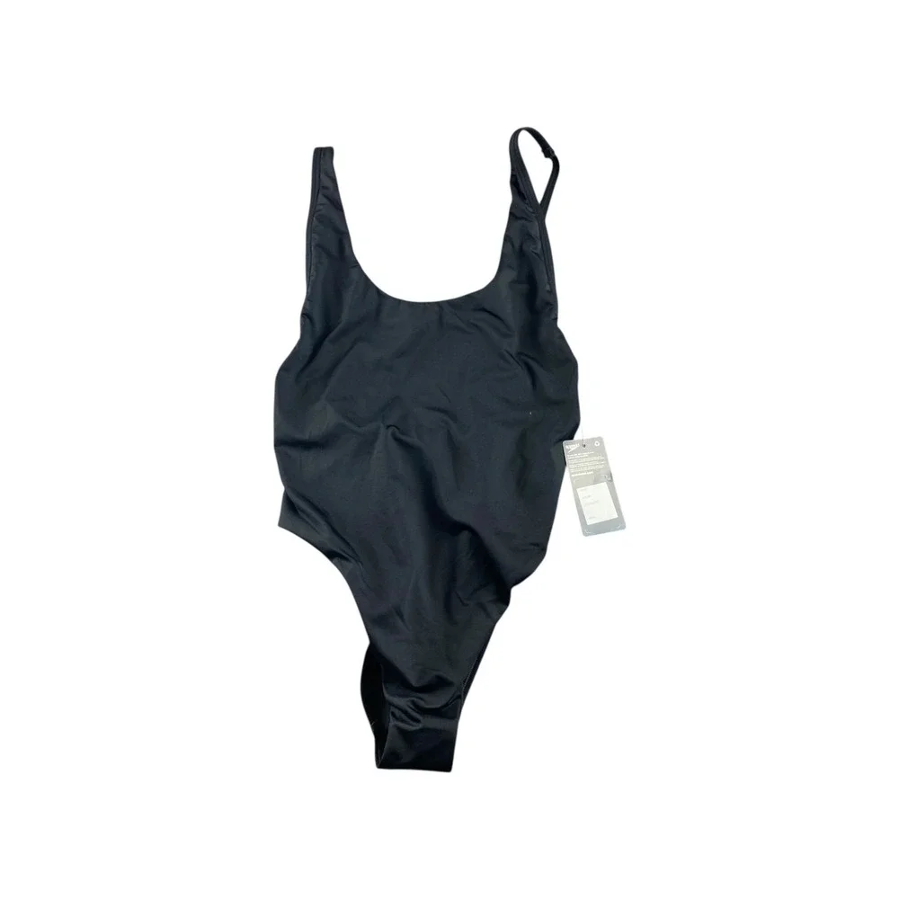 NWT‎ Speedo Anthracite High Leg One Piece Swimsuit Small SP2023